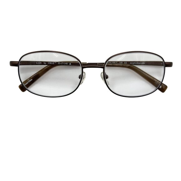 CRUZ EYEWEAR I-129 53/17/140 TITANIUM BROWN FLEX HINGE EYEGLASSES - Picture 1 of 5